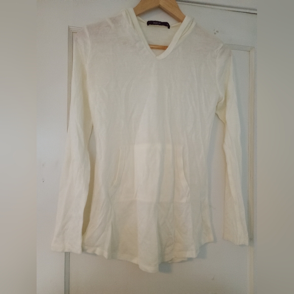 Cream Long Sleeve Hoodie - Picture 1 of 7